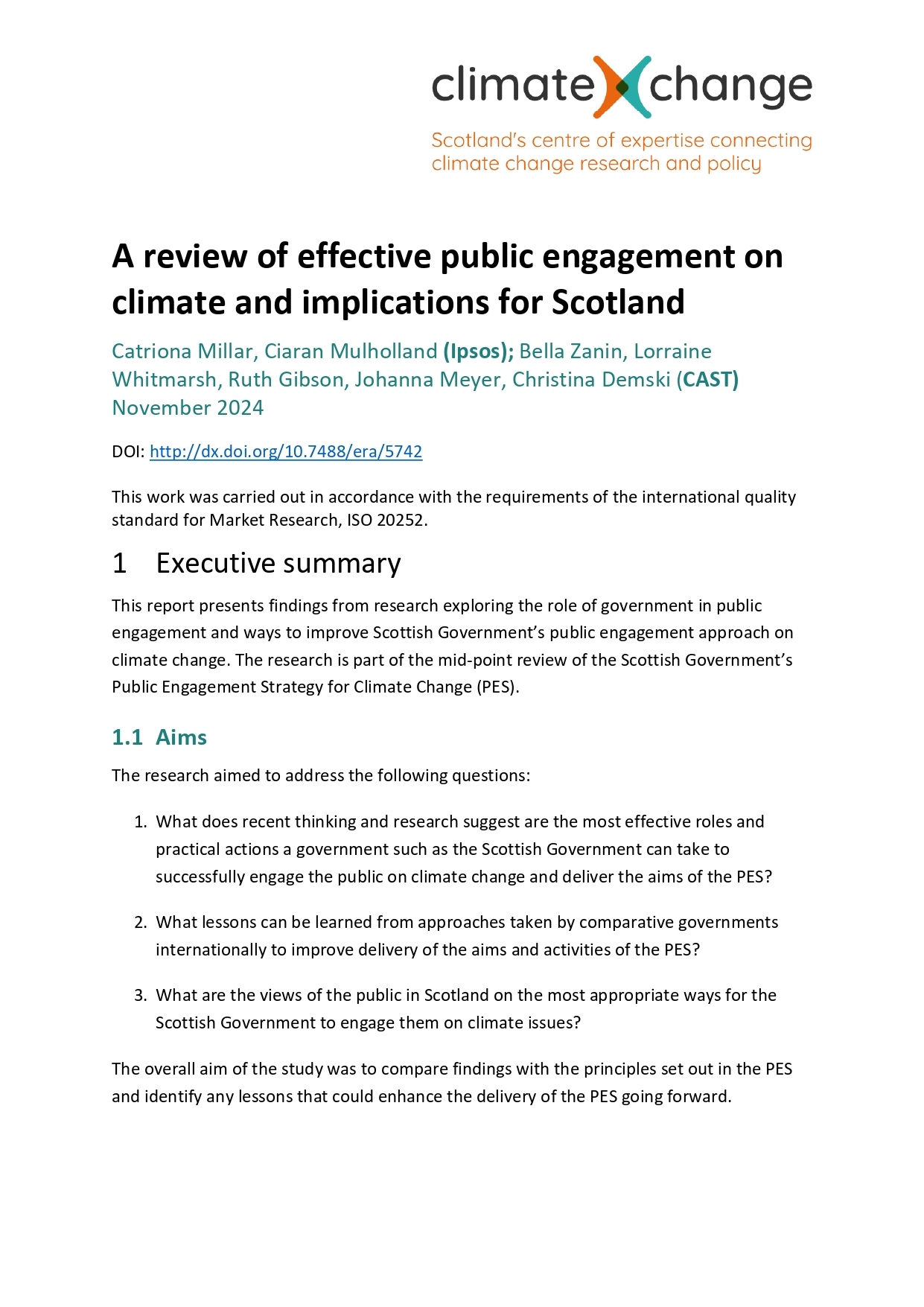 Effective public engagement on climate and implications for Scotland