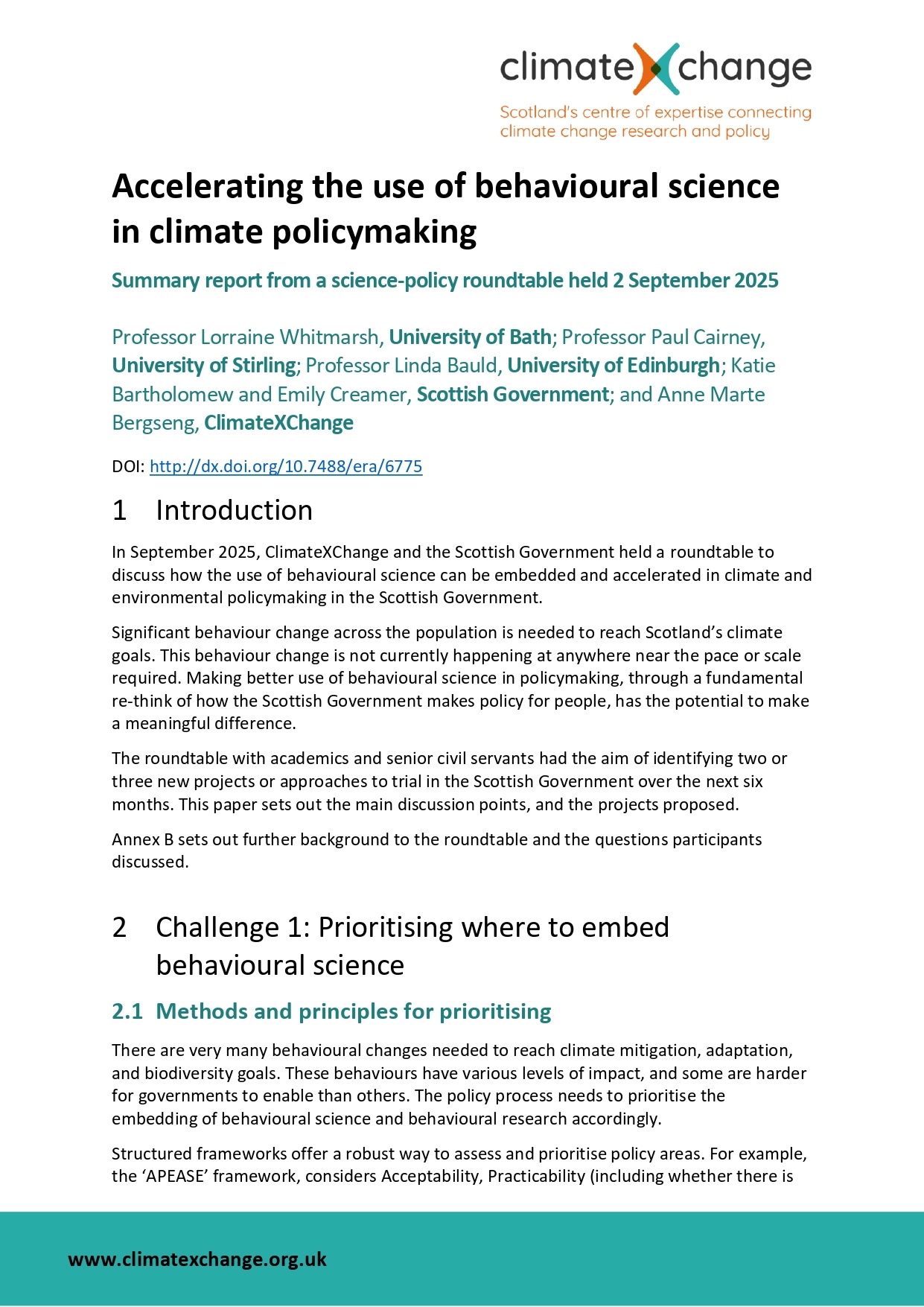 Accelerating the use of behavioural science in climate policymaking