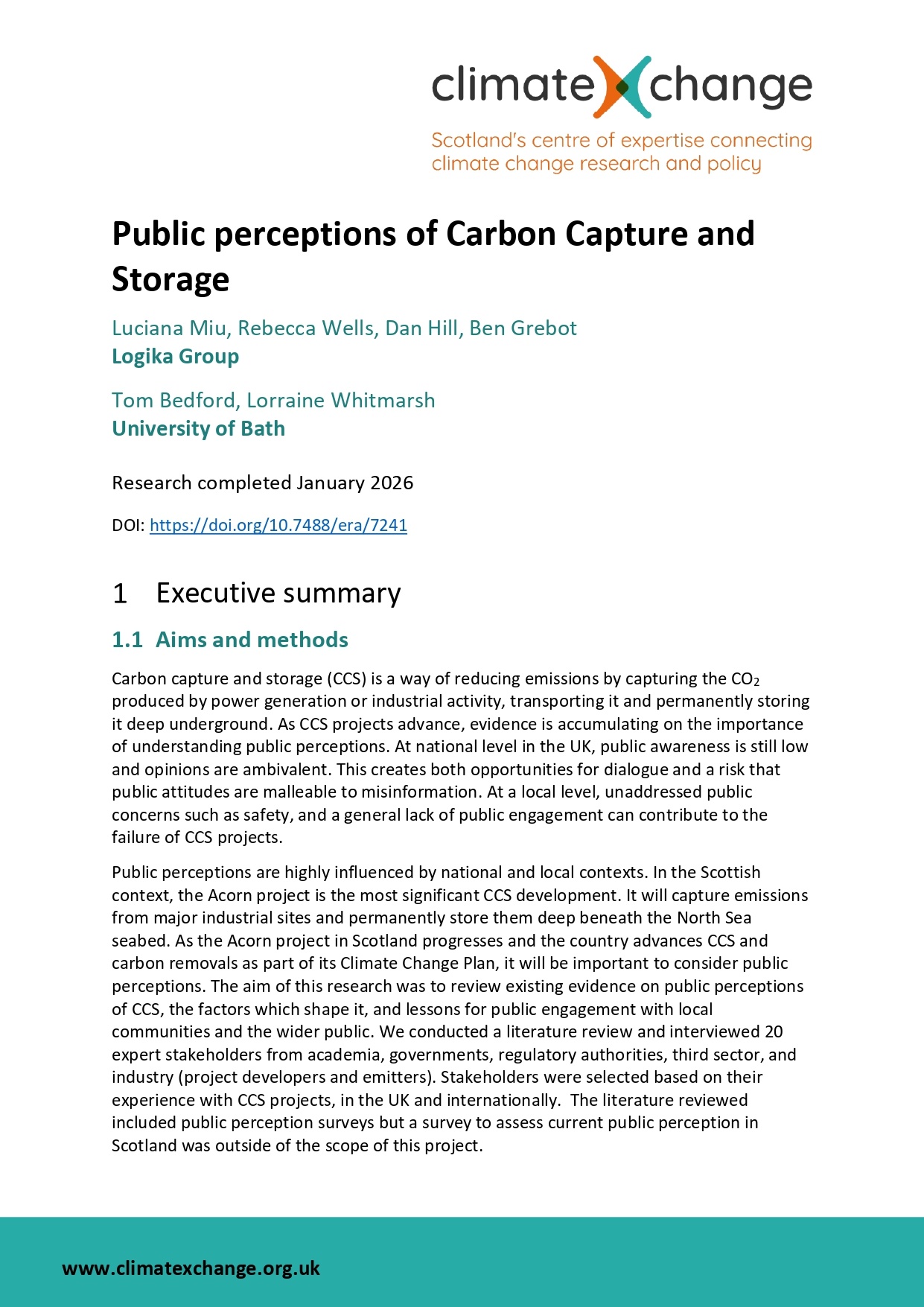 Public perceptions of Carbon Capture and Storage